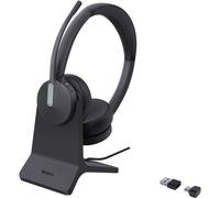 Auriculares Yealink BH70 Dual inalámbricos USB-C/A para oficina con Cancelación de Ruido y micrófono, con base de carga, negros