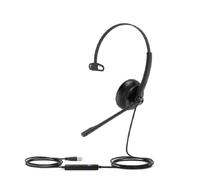 Auriculares Yealink UH34 con cable USB para oficina y call center con cancelación de ruido, control en cable y micrófono, color negro