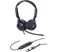 Auriculares Yealink UH42 DUAL TEAMS con cable USB-A/USB-C optimizados para Microsoft Teams, oficina, color negro