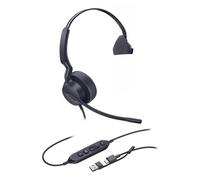 Auriculares Yealink UH42 Mono con cable USB-C/A para llamadas y música, diadema, control en cable, negro