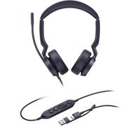 Auriculares Yealink UH44 Dual Teams con cable USB-A/USB-C optimizados para Microsoft Teams, oficina, color negro