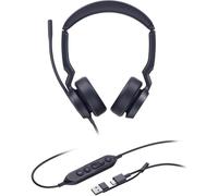Auriculares Yealink UH44 DUAL UC con cable USB-A y USB-C para oficina, micrófono dual, color negro