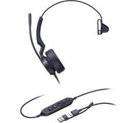 Auriculares Yealink UH44 Mono con cable USB-C/USB-A optimizados para Microsoft Teams negros