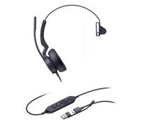Auriculares Yealink UH46 Mono con cable USB-C/USB-A para oficina, cancelación de ruido, negros