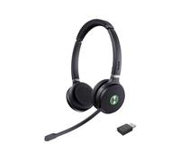 Auriculares Yealink WH62 Dual inalámbricos DECT USB para oficina y teletrabajo con cancelación de ruido, micrófono y botón Teams, color negro