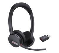 Auriculares Yealink WH64 Hybrid Dual UC inalámbricos DECT y Bluetooth para oficina con micrófono y cancelación de ruido, negros