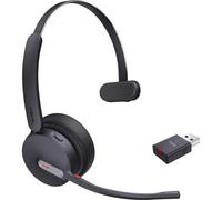 Auriculares Yealink WH64 Hybrid Mono inalámbricos Bluetooth y DECT para oficina con cancelación de ruido y micrófono, optimizados para Microsoft Teams, color negro