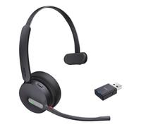 Auriculares Yealink WH64 Hybrid Mono UC inalámbricos Bluetooth con cancelación de ruido para oficina y call center negros