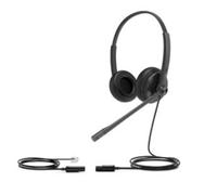 Auriculares Yealink YHS34 Lite Dual con cable, conexión jack, uso oficina/call center, micrófono boom, negros