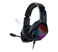 Auriculares Yenkee YHP 3006 Trinity con cable, jack 3,5 mm y USB para música, diadema circumaural, con retroiluminación multicolor, color negro