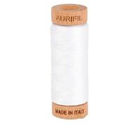 Aurifil Algodón blanco 80 peso 2 capas 300 yardas (2024)