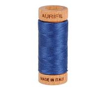 Aurifil Mako - Bobina de algodón de 80 W, 274 m, color azul claro y lilas