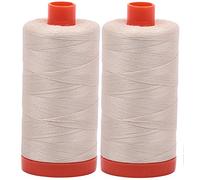 Aurifil Mako - Hilo de 50 W, 2 carretes grandes: beige claro (2310 x 2)