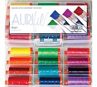 Aurifil Thread Set Bright Collection - Juego de 12 carretes grandes de algodón de 50 W Aurifil