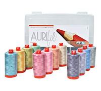 Aurifil Thread Set Pastel Collection 50wt algodón 12 carretes grandes (1422 yardas) Aurifil
