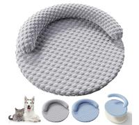 Auriiktch Cat Cooling Bed, Ice Silk Breeze Bed for Cats, Cooling Memory Foam with Heat-Absorbing Ice Silk Fabric, Removable and Washable Design for All-Season Comfort (Grey Set)