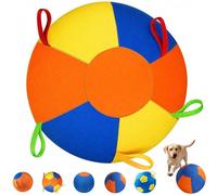Auriiktch Herding Ball for Dogs, Dog Herding Ball Large for Border Collies, Durable Inflatable Giant Dog Balls with Handles, Durable Inflatable Giant Dogs Balls for Outdoor Exercise