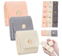 Auriiktch Mini Travel Jewelry Bag, Foldable Mini Travel Jewelry Pouch with Buckle, Multifunctional Small Jewelry Organizer Case for Earrings, Rings, Necklaces (All Color*3)