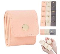 Auriiktch Mini Travel Jewelry Bag, Foldable Mini Travel Jewelry Pouch with Buckle, Multifunctional Small Jewelry Organizer Case for Earrings, Rings, Necklaces (Pink)
