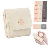 Auriiktch Mini Travel Jewelry Bag, Foldable Mini Travel Jewelry Pouch with Buckle, Multifunctional Small Jewelry Organizer Case for Earrings, Rings, Necklaces (White)