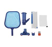 Aurikall Kit de Limpieza para Piscinas, spas, estanques y - Juego de Cabezal de aspiración para Piscina y Red desnatadora con Poste de aleación de Aluminio de 5 Secciones - Desnatador de