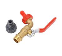 Aurikall Material de latón: válvula de Agua para Manguera de riego con diseño de Apertura rápida, Entrada de Rosca Macho DN15 de 1/2 Pulgada y Salidas de Adaptador de Manguera de conexión