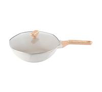 Aurikall Sartén de 32 cm Wok octogonal antiadherente de aleación de aluminio para estufa de gas y vitrocerámica