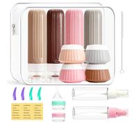 Aurinovellia 19 Piezas Botellas de viaje de silicona, Juego de Botes Rellenables Viaje, Compresible Prueba de Fugas Kit Viaje Avion, para Champú, LocióN, Acondicionador y Gel de Ducha Serie rosa