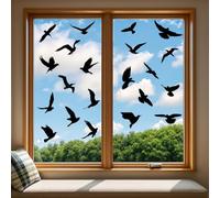 Aurinovellia 37 Vinilos Anticolisión para Ventanas - Pegatinas Estáticas Reutilizables en PVC, Diseño de Pájaros Negros, Sin Adhesivo, Protección Contra Golpes de Aves y Colisiones, Fácil Instalación