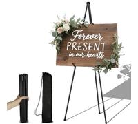 Aurinovellia Caballete Plegable, Trípode Caballete Pintura para Letrero de Boda 160cm, para Carteles Ajustable con bolsa, para Exhibiciones de Arte, Boda, Presentaciones, Carteles (Negro)