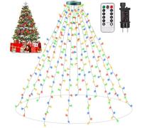 Auriostar Luces Arbol Navidad, 2.5m x 12 Cadena de Luces 300 LEDs, IP44 Impermeable Guirnalda Luces Exterior con 8 Modos, Luces Navidad para Exterior, Interior, Arbol de Navidad (Multicolor)