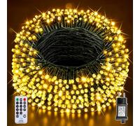 Auriostar Luces Navidad Exterior, 20m 200LEDs Luces Arbol Navidad Interior 8 Modos, IP44 Impermeable Exterior con Control Remoto, LED para Habitacion, Fiestas, Boda, Balcon
