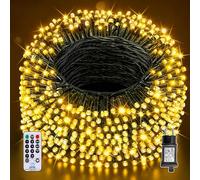Auriostar Luces Navidad Exterior, 40m 400LEDs Luces Arbol Navidad Interior 8 Modos, IP44 Impermeable Luz Exterior Navideña con Control Remoto, Luz LED para Habitacion, Fiestas, Boda, Balcon