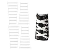 Auriselle 2 pares cordones silicona sin atar, elásticos ajuste rápido, elasticidad ajustable automáticamente, cierre en T, sujeción fuerte comodidad textura tela aptos todo tipo calzado color blanco