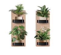 Auriselle 2 Piezas 30 * 60 cm Adhesivos Decorativos Pared macetas Verdes, Flores y jarrones - Decoración autoadhesiva en 3D con Plantas y Hojas Verdes - Cuadro Moderno para salón, Oficina u Hotel