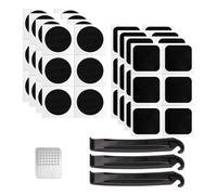 Auriselle 52 Piezas Kit Reparación Pinchazos Bicicletam Parches Autoadhesivos Sin Pegamento Caja Reparación de Cámaras Bici Portátil, Kit Pinchazos Bici para MTB, Carretera