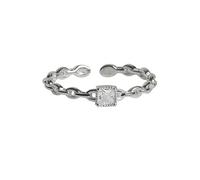 Auriselle Anillo de circonita para mujer, neutro, brillante, abertura ajustable, estilo retro, tamaño ajustable, anillo para el pulgar, joyería, novia, mujer, niña, hombre, niño, plateado