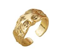 Auriselle Anillo de Hombres Ajustable Venus Máscara Vintage Vikingo Retro Abierto Anillo Pulgar Gótico Joyería Regalos para Hombres Niños Padre, Oro