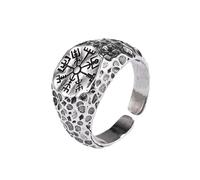 Auriselle Anillo de los Hombres Ajustable Brújula Textura Runas Vintage Vikingo Retro Abierto Anillo Pulgar Gótico Joyería Regalos para Hombres Niños Padre