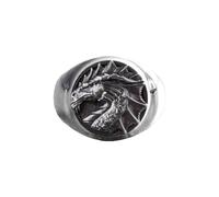 Auriselle Anillo de los Hombres Ajustable Flying Dragon Signet Totem Vintage Vikingo Retro Anillo Abierto Anillo Pulgar Gothic Punk Joyería Regalos para Hombres Niños Padre