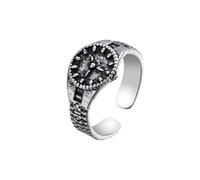 Auriselle Anillo de los Hombres Ajustable Geométrico Reloj Anillo Vintage Vikingo Retro Anillo Abierto Pulgar Gothic Punk Joyería Regalos para Hombres Niños Padre