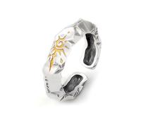 Auriselle Anillo de los Hombres Ajustable Sol de Oro Runas Vintage Vikingo Retro Abierto Anillo Pulgar Gótico Joyería Regalos para Hombres Niños Padre, Plata