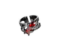 Auriselle Anillo de los hombres ajustables incrustaciones de circón Geométrica Uno Caballero Vintage Vikingo Retro Anillo abierto Anillo de pulgar Gótico Punk Joyería Regalos para Hombres Niños Padre