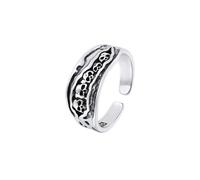 Auriselle Anillo de los Hombres Textura Ajustable Cráneo Vintage Vikingo Retro Abierto Anillo de Pulgar Gótico Joyería Regalos para Hombres Niños Padre