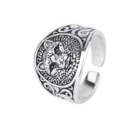 Auriselle Anillo para Hombre Ajustable Chita Runas Vintage Vikingo Retro Abierto Anillo para el Pulgar Gótico Joyería Regalos para Hombres Niños Padre