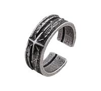 Auriselle Anillo para Hombre Ajustable Geometric Night Star Vintage Viking Retro Open Ring Anillo para el Pulgar Gothic Punk Jewellery Regalos para Hombres Niños Padre