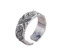 Auriselle Anillo para Hombre Totem Ajustable Estructurado Vintage Vikingo Retro Anillo abierto Anillo para el Pulgar Gothic Punk Joyería Regalos para Hombres Niños Padre