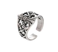 Auriselle Anillo Vikingo con forma de ancla, abierto y ajustable Retro Punk Gótico Joyería, Unisex Vintage Cumpleaños para Hombres Niños Señoras