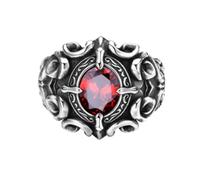 Auriselle Anillo vikingo para hombre con abertura ajustable, con pedrería, joyería retro punk hip hop gótica vintage brillante, regalo de cumpleaños/Navidad para hombres y niños