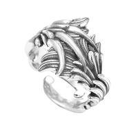 Auriselle Anillo vikingo para hombre con diseño de alas y garras ajustable, joya retro punk hip hop gótica unisex vintage, regalo de cumpleaños/Navidad para hombres y niños